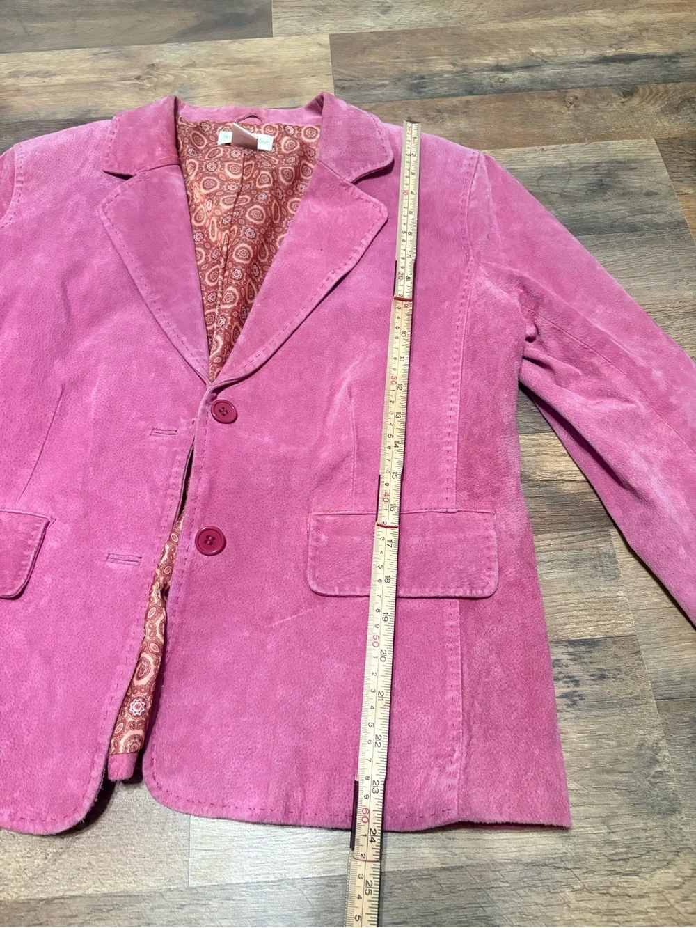 Worthington Pink Suede Leather Blazer Jacket Women’s Large